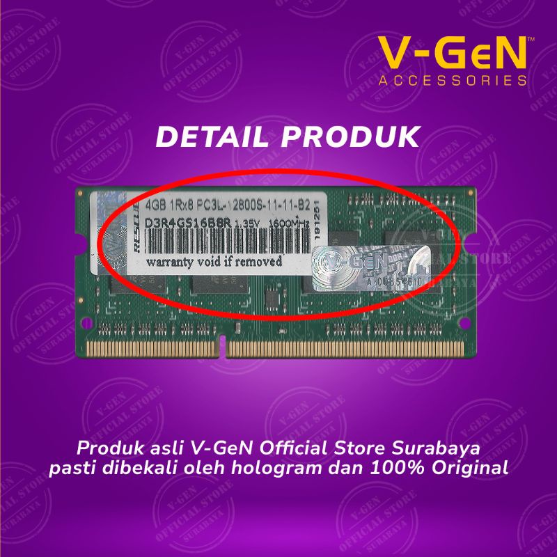 sodim DDR3L 4G 12800/1600 Mhz Low Volt rescue vgen