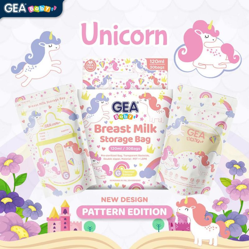 [TERBARU] KANTONG ASI GEA BABY PLASTIK ASIP BREASTMILK STORAGE BAG 120mL PLASTIK ASI