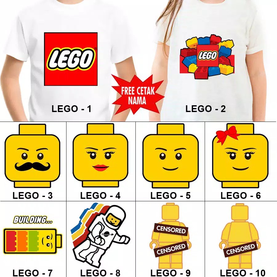 Kaos Lego Anak Dewasa Custom Couple FREE NAMA