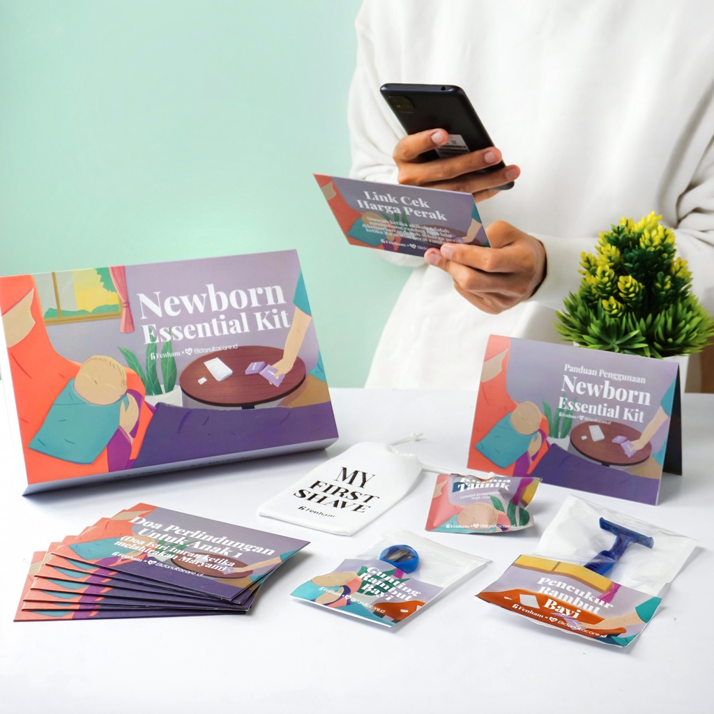 Newborn Essential Kit / Hampers Bayi / Hadiah Kelahiran Set / Hadiah Bayi / Hadiah Newborn / Newborn Essential Kit Gift / Newborn Gift / Fenham Islamic Gift