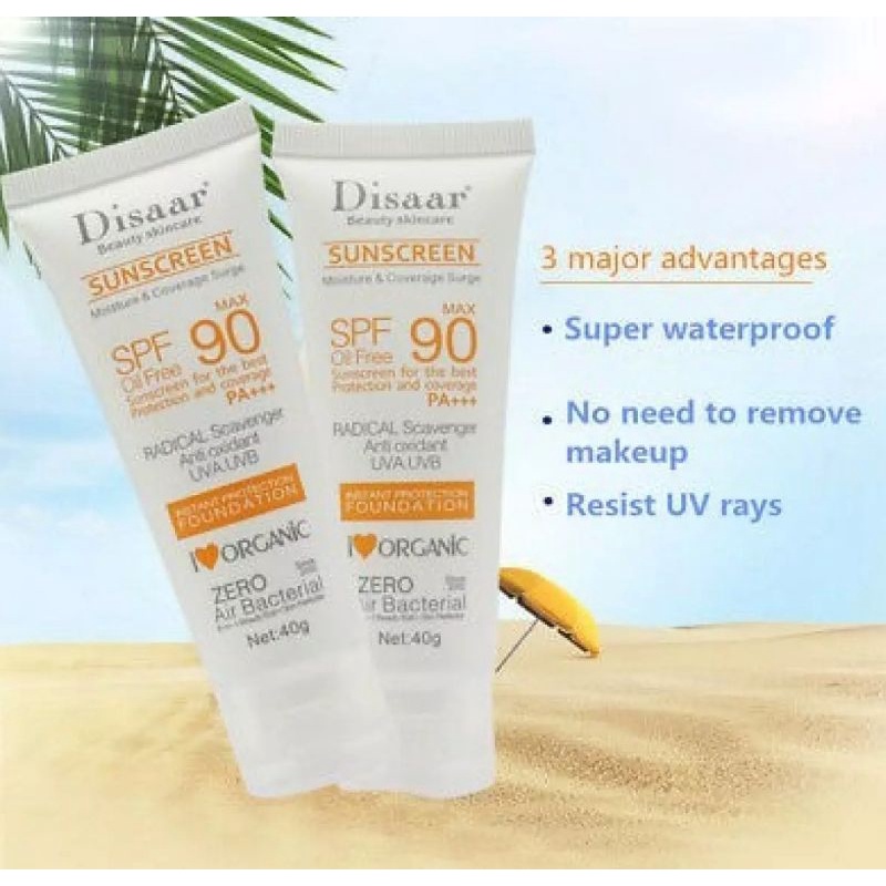 DISAAR KRIM SUNCREEN SUNCREEN SUBLOCK SPF 90 ANTI KULIT HITAM BELANG PELINDUNG MATAHARI KULIT BERJEMUR ANTI KUSAM-50ml