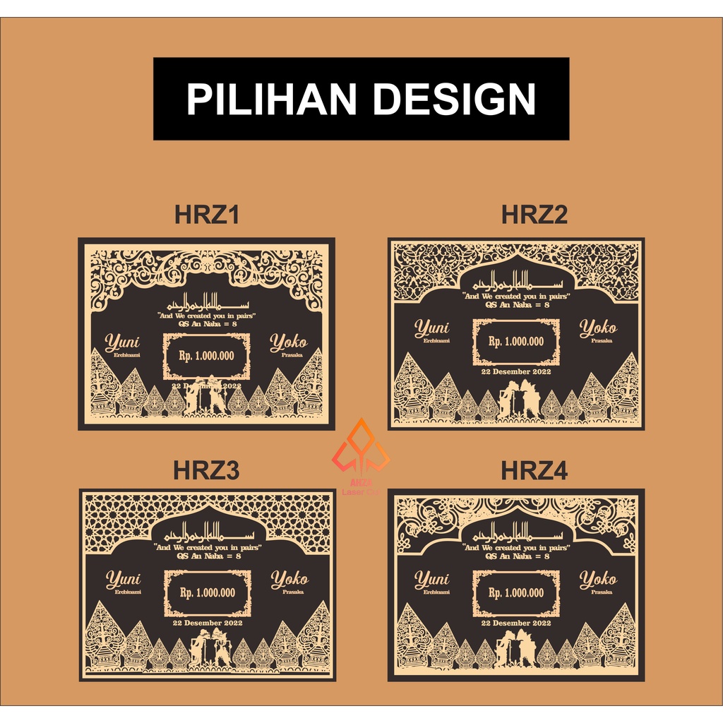 Mahar laser cutting 40 X 60  CM Mahar Laser Plywood Akrilik