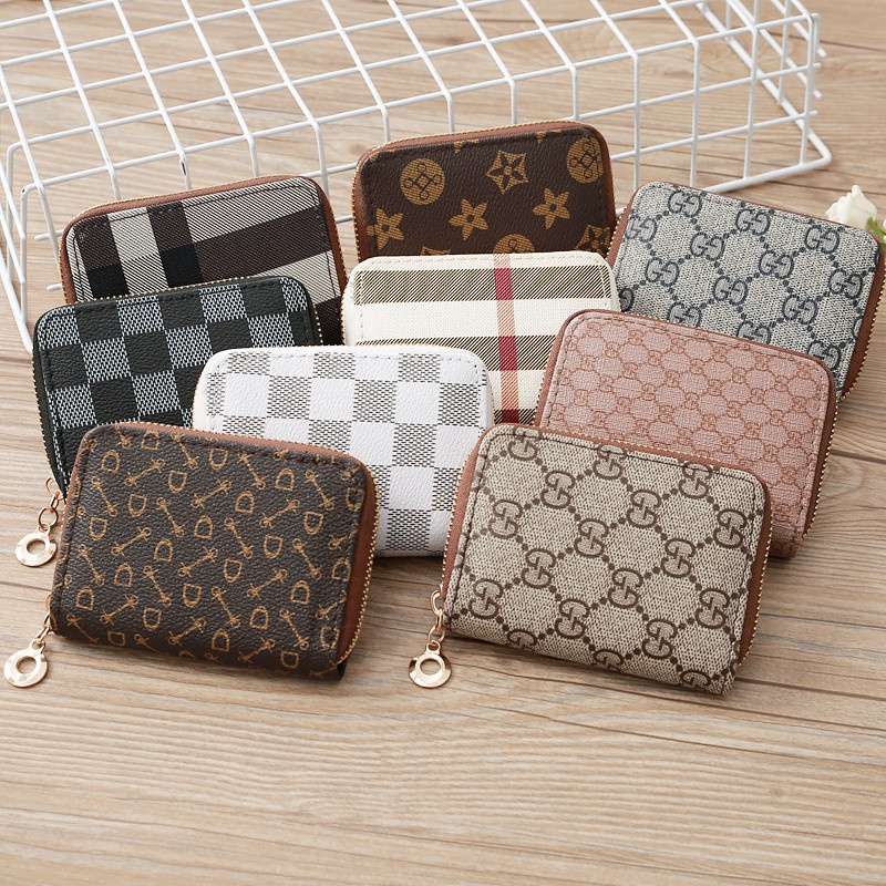 BV.ID DL070 DOMPET KARTU KULIT MINI DOMPET MOTIF RESLETING KARTU KOIN WANITA MINI / IMPORT COD