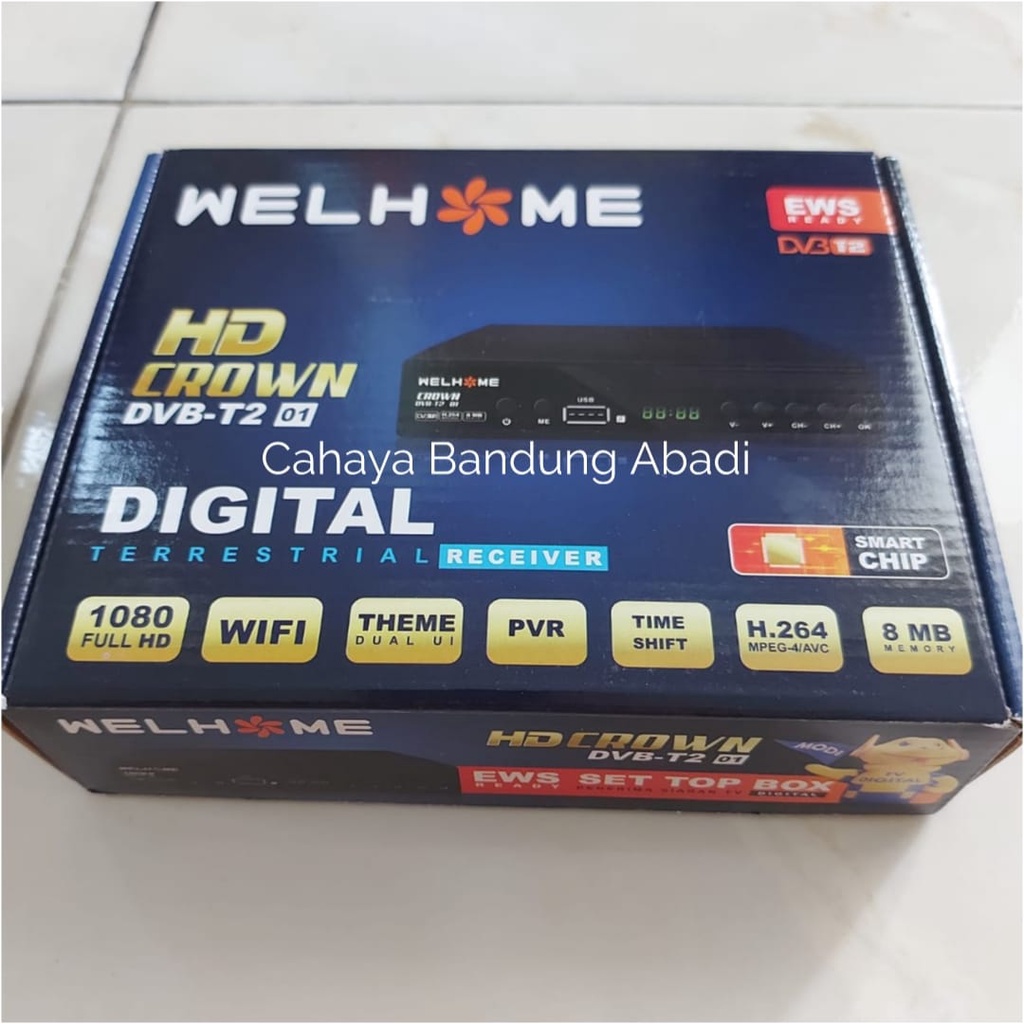 Jual Welhome Set Top Box STB DVBT2 Receiver TV Digital Penerima Siaran