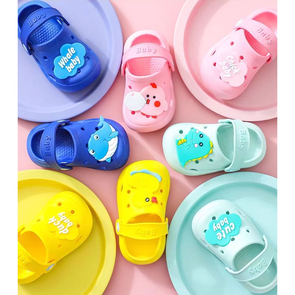 EVA Sendal Slip Anak Sendal Sandal Anak Perempuan Baby Sepatu laki-laki NEW Dino Lucu Motif Kartun Hewan Untuk Sandal Jelly Baim Bayi Sandal Selop Anak