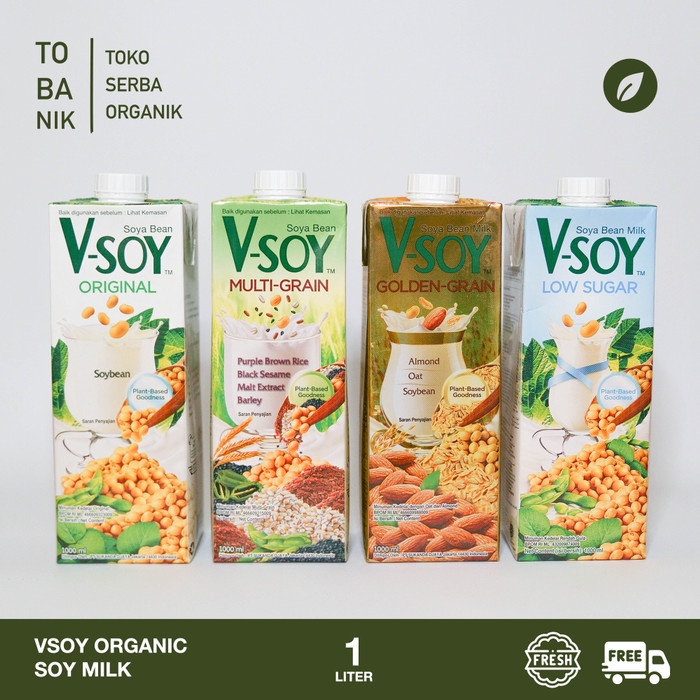 

Vsoy Susu Kedelai Original/Golden Grain/Multi Grain/Low Sugar 1 Liter