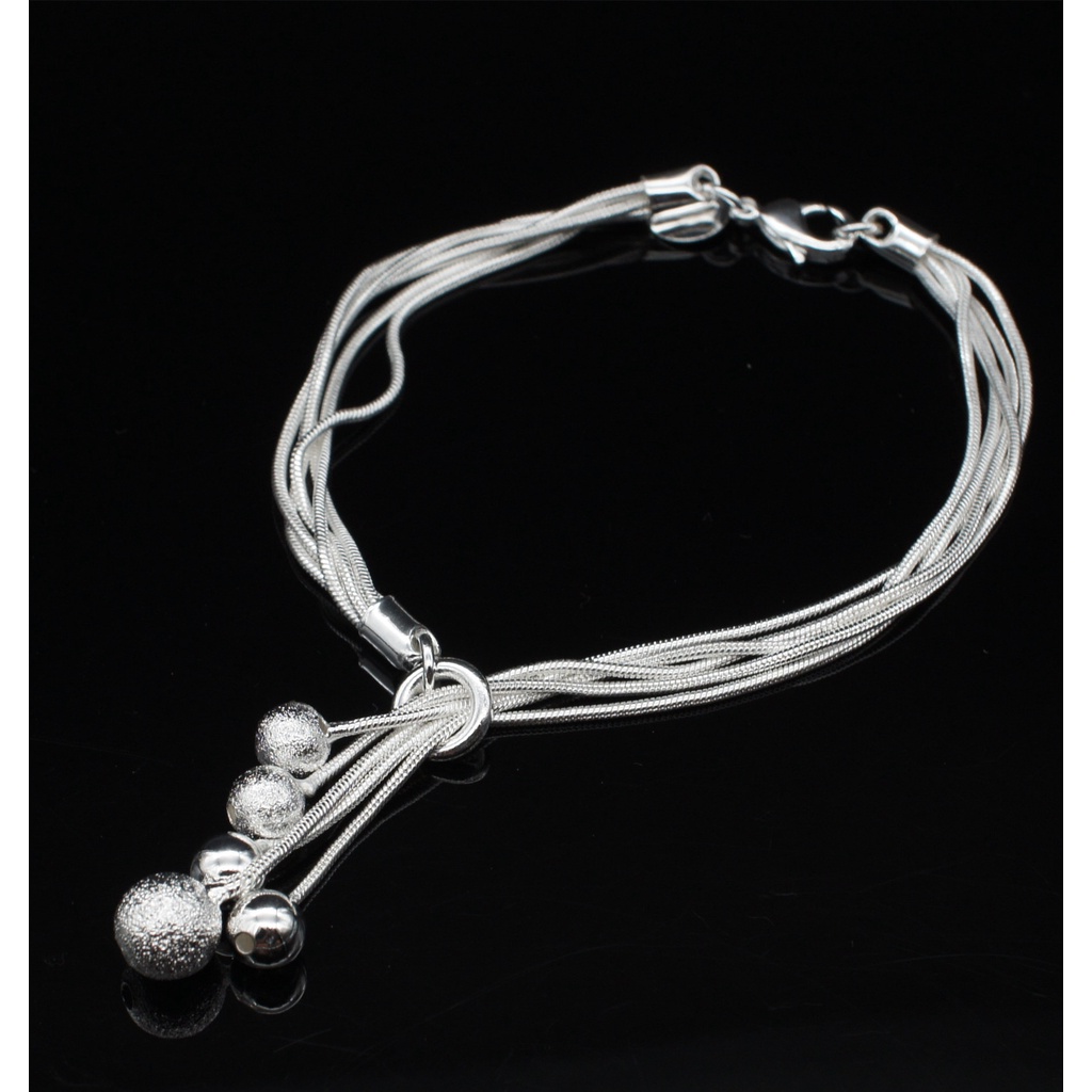 Gelang Tangan Manik-Manik 5 Manik-Manik Bahan Stainless Steel