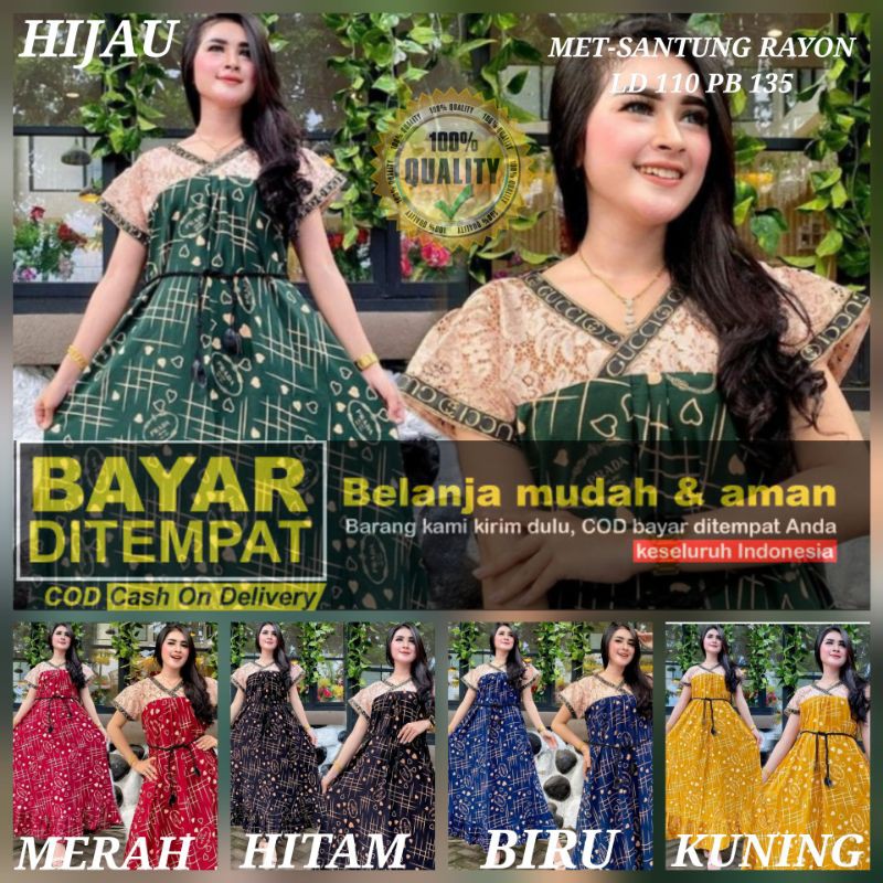 [Bisa Cod] Terbaru Daster Arab Terlaris || Dres Brokat Motif Love Free BELT / Pakaian Wanita Bhusui