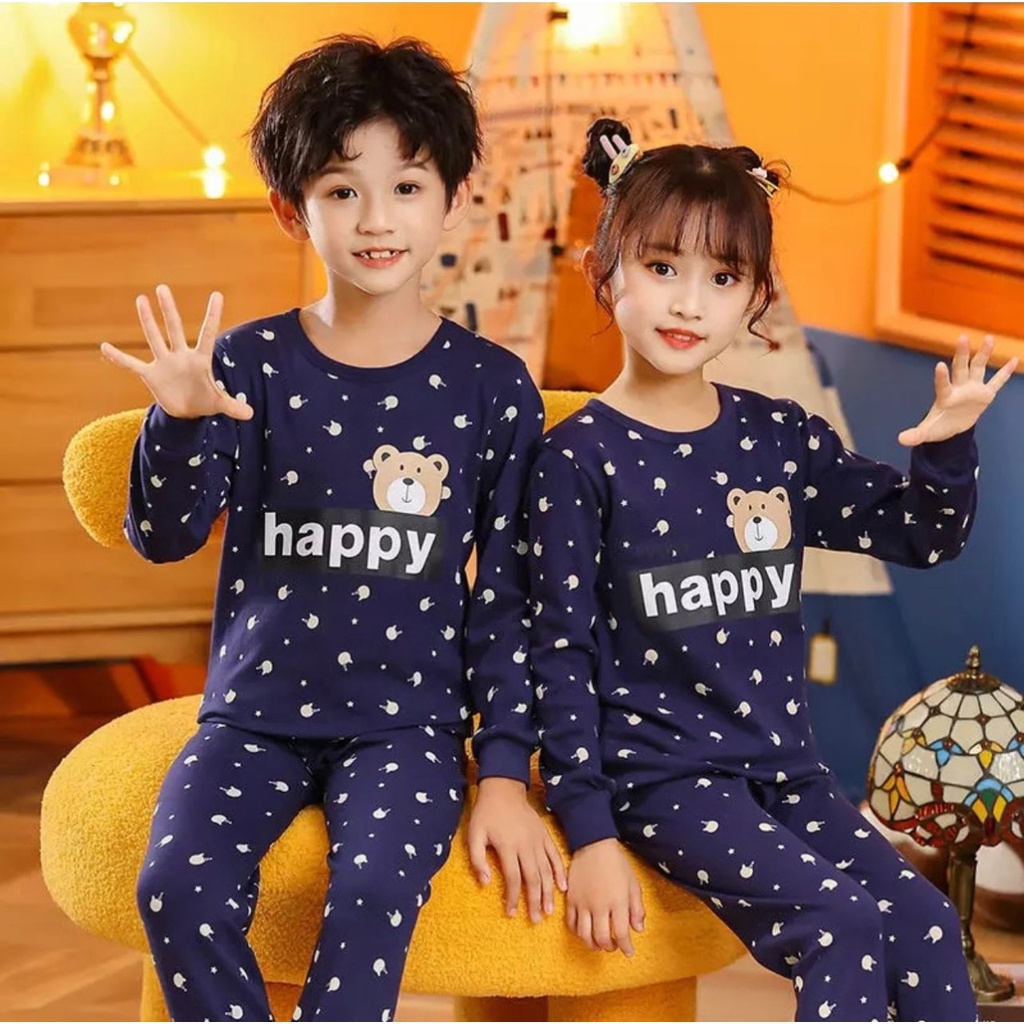 SETELAN BAJU PAKAIAN ANAK LAKI LAKI PEREMPUAN UMUR 1-5 TAHUN SETELAN PIYAMA KAOS BEAR HAPPY SETELAN BAJU PAKAIAN ANAK BAJU TIDUR ANAK LAKI LAKI PEREMPUAN TERBARU SETELAN ANAK BAJU ANAK TERBARU SETELAN ANAK PAKAIAN ANAK BAJU BERMAIN SETELAN ANAK TERMURAH