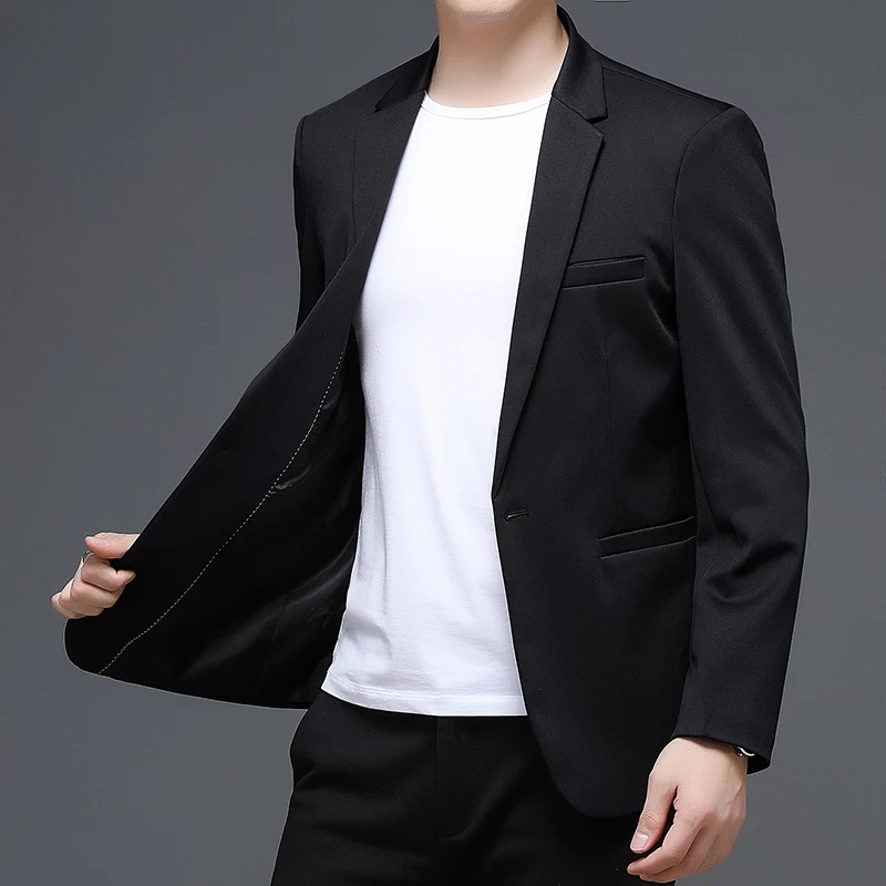 TERBARU JAS HITAM RESMI PRIA SLIMFIT KANCING 1 LEO BLACK SUIT ORIGINAL NIKAYU BAHAN HIGH TWIST PREMIUM (S,M,L,XL)