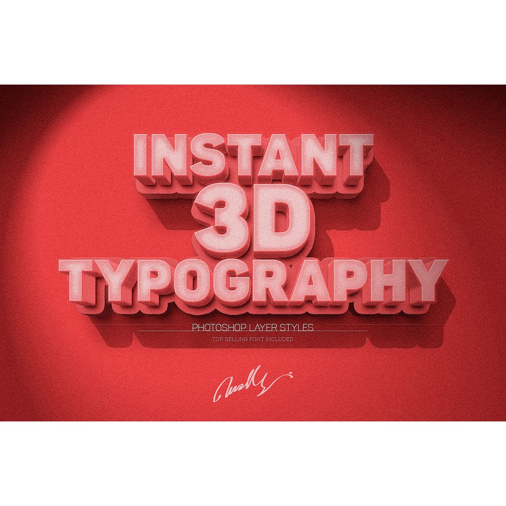 Instant 3D Typography Photoshop Action