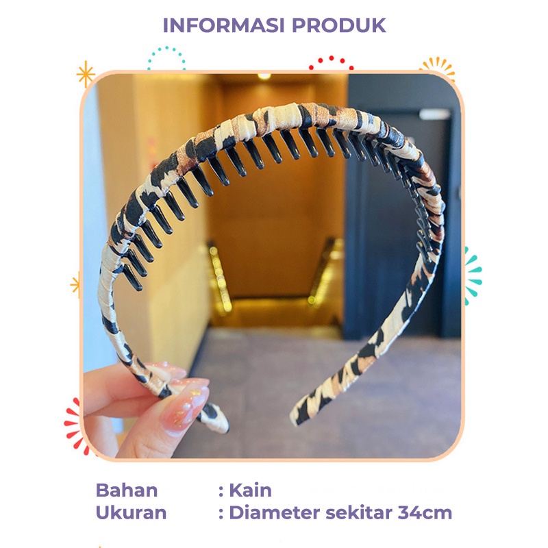 Bando Korea Wanita Dewasa Model Sirkam Loreng Doff Aksesoris Rambut wanita lucu AK225