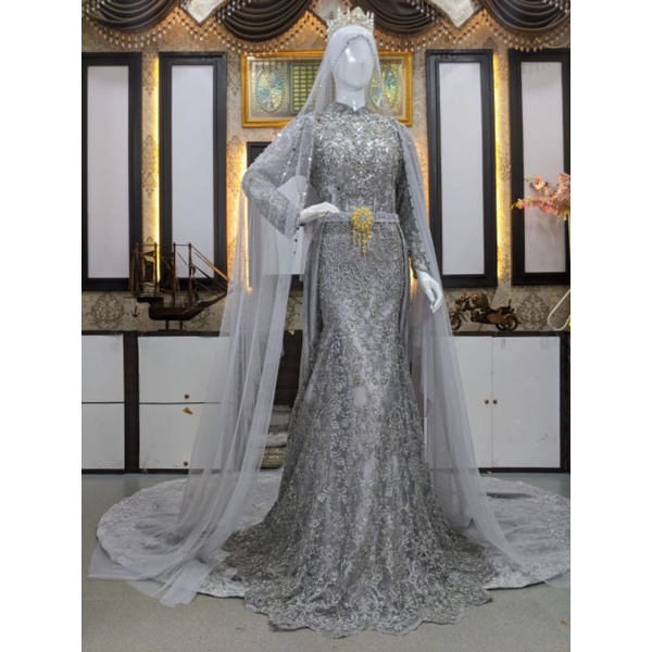 READY GAUN PENGANTIN SLIM DUYUNG BEREKOR/GAUN PENGANTIN SLIM BEREKOR