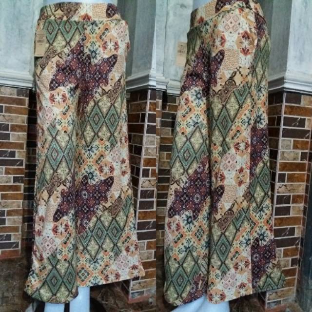  Celana  kulot  panjang bahan misbee motif batik Shopee  