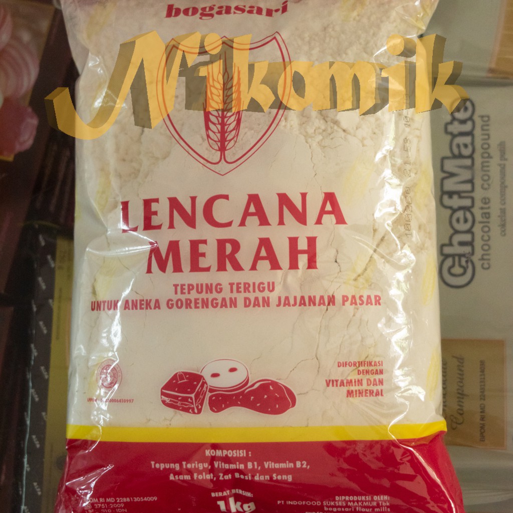 Tepung Terigu Bogasari Lencana Merah 1Kg  Shopee Indonesia