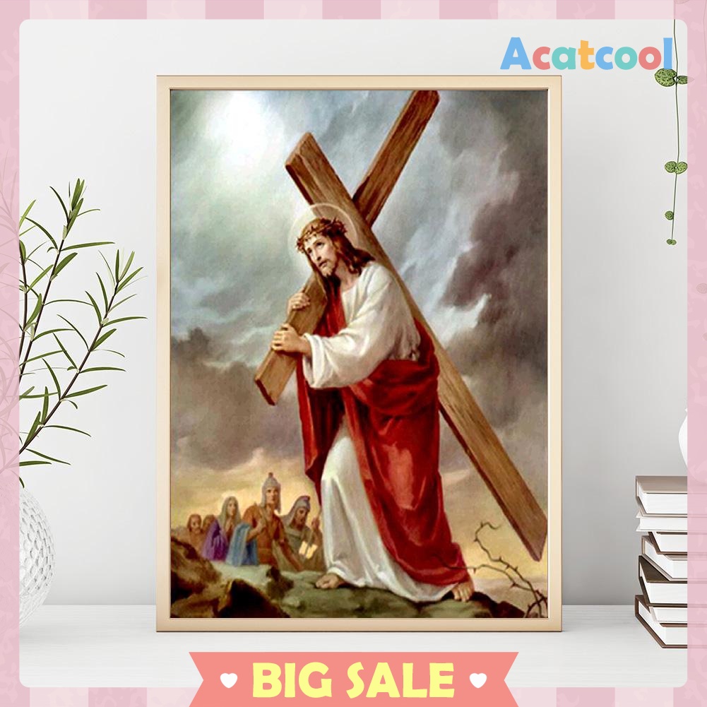 5D DIY Full Drill Diamond Painting Cross Religious Cross Stitch Embroidery