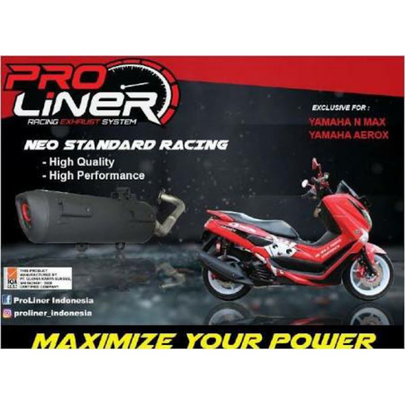 Knalpot Proliner NEO silent Standart Racing Nmax, Aerox Original