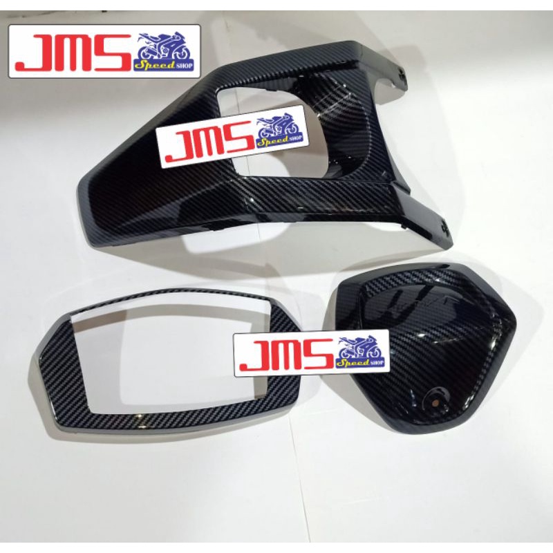 cover tutup carbon speedo meter dan stang plus dashboard/cover kunci kontak yamaha nmax new zoro pnp