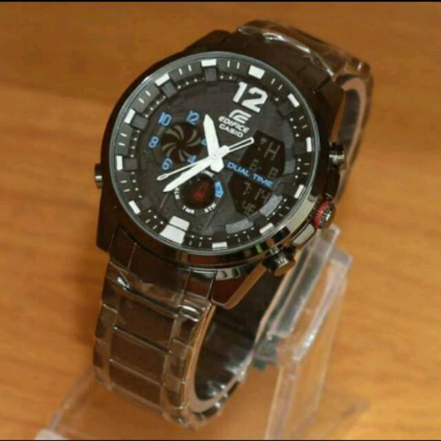 ( FREE ONGKIR ) Jam TanganPria Casio Edifice EF-133 8602 Series Black Blue Kw Super
