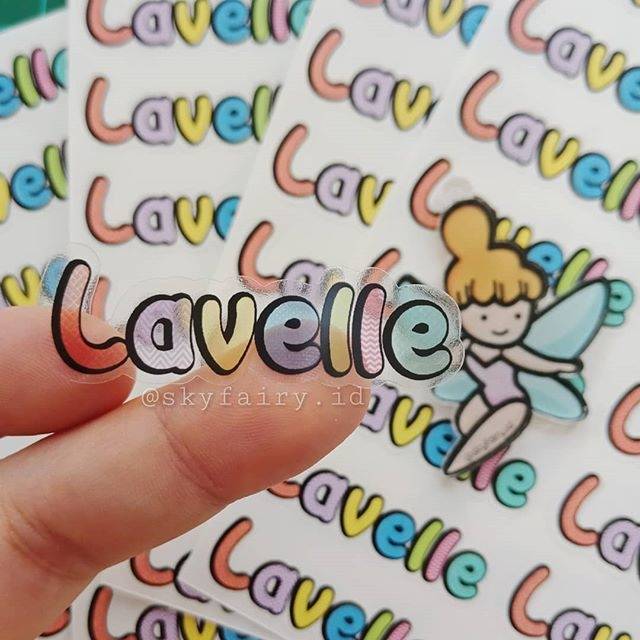 

Stiker Nama Pattern Transparan Waterproof