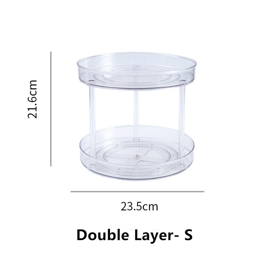 Solighter Turntable Tray New Kosmetik Transparan Kotak Penyimpanan Kreatif