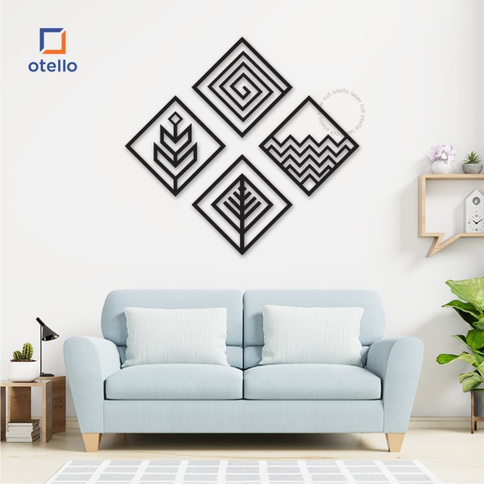 Wall Sticker Modern Pattern Stiker Akrilik Timbul Dekorasi Rumah Keren