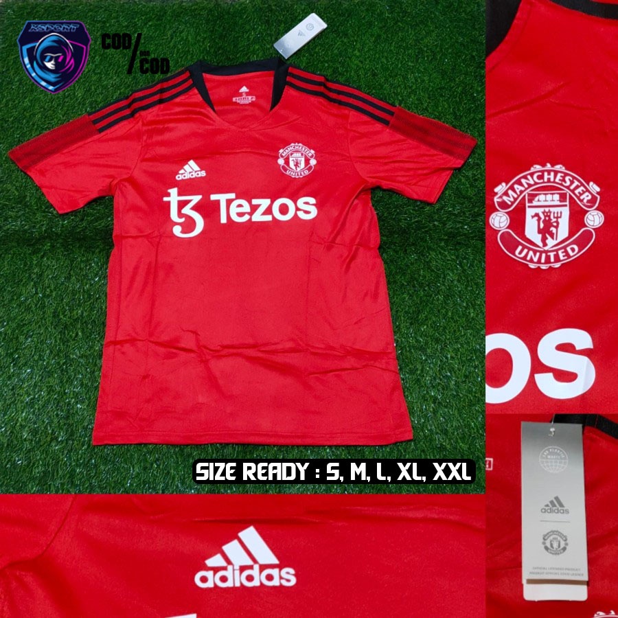 JERSEY SEPAK BOLA & FUTSAL MU. TRAINING TEZOS 2021-2022 GRADE ORI