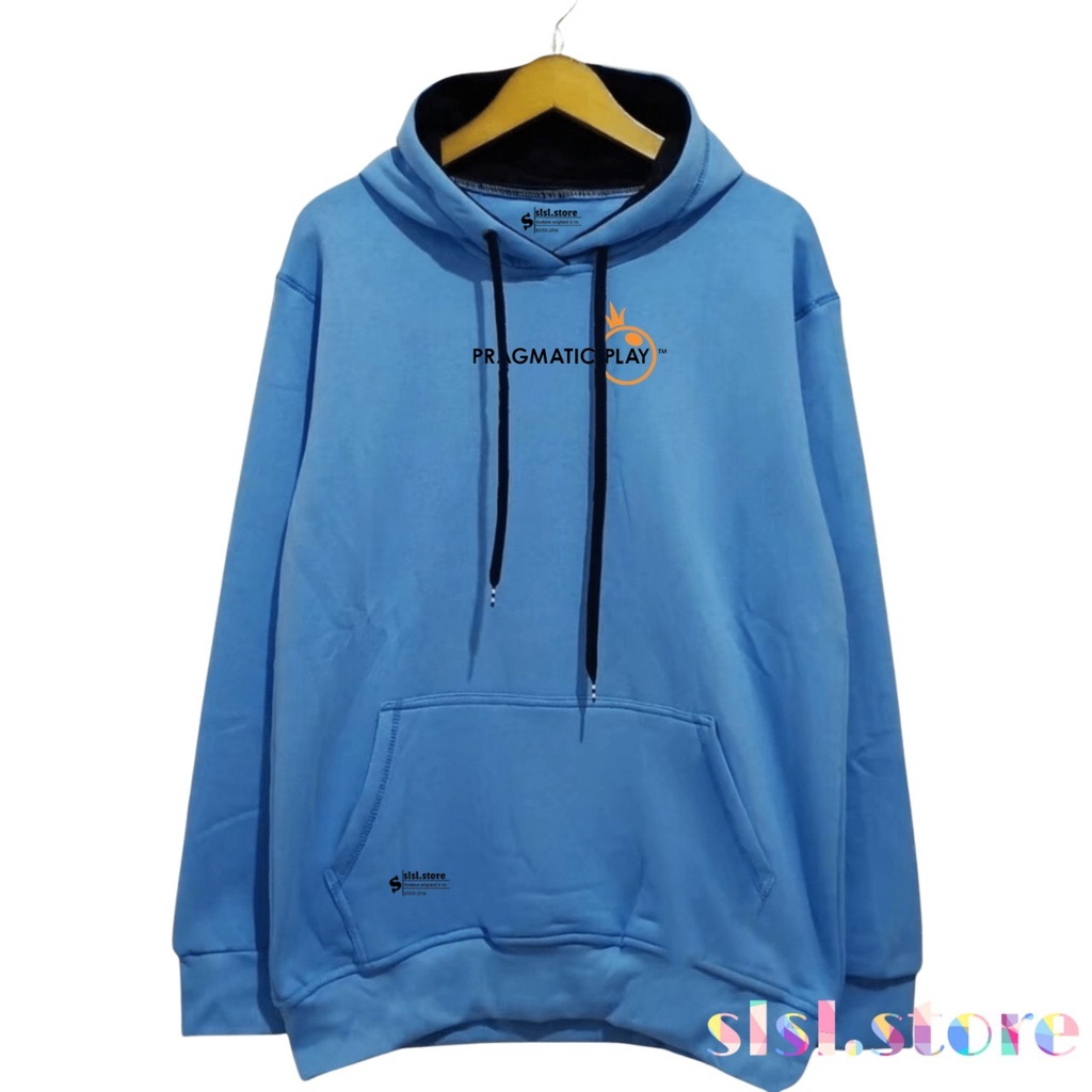 Jaket Hoodie Pria Jumper Warna Biru Turkish Sablon Pragmatic Play Lagi Viral Sweater Hodie Anak Muda Kekinian Bahan Katun Tebal