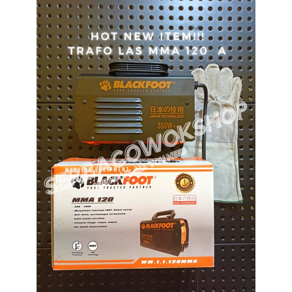 Blackfoot Mesin Travo Las Trafo Inverter 350 Watt IGBT MMA 120 A Hitam Termurah Berkualitas