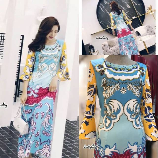 Long Dress Premium IndyLady AVA Charming Platinum Fashion Mall Import Bangkok