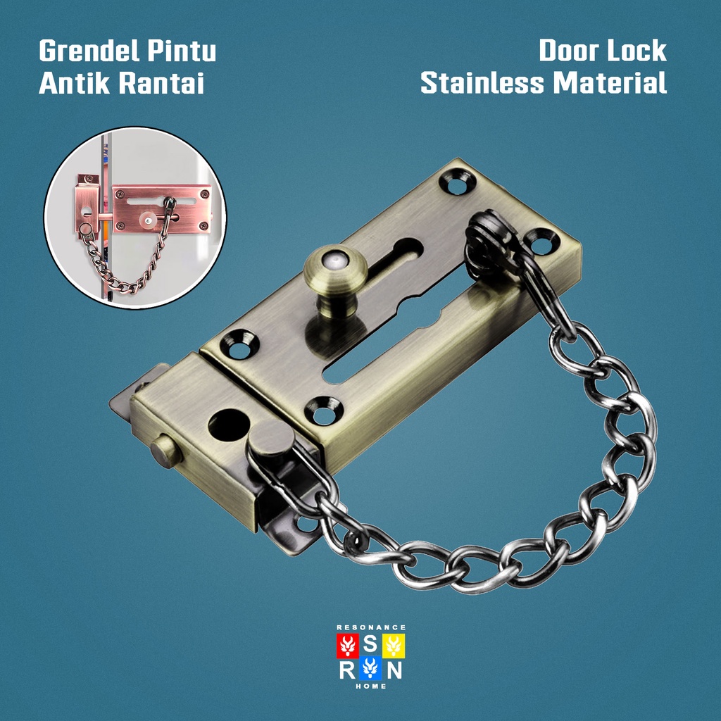 Grendel Kunci Pintu Rantai Antik / Door Lock Resonance Home