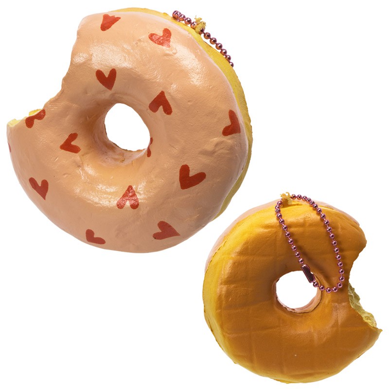Gantungan Kunci Squishy Sammy The Patissier - Donut Bitten Peach
