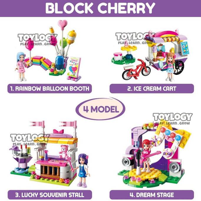 PAKET Block Qman Cherry Balloon Booth Ice Cream Cart Lego 2008-11
