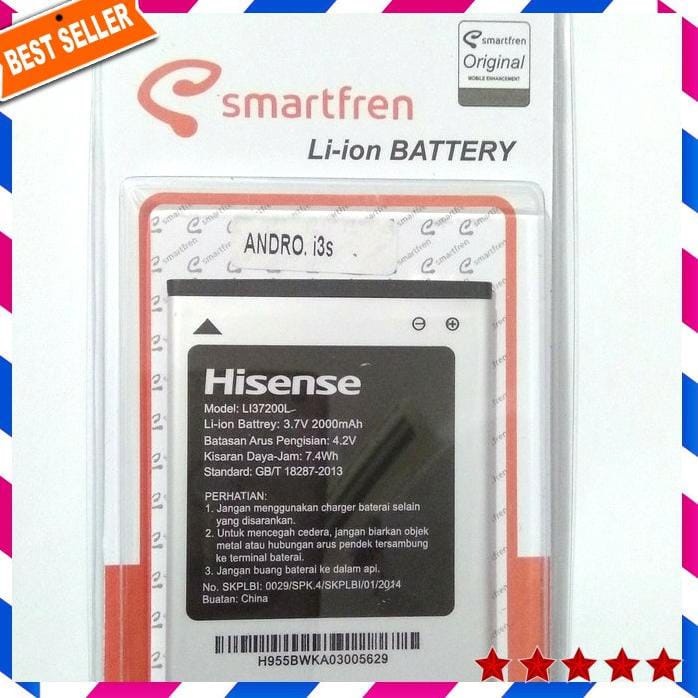 Baterai Batre  Andromax Smartfren i3 LI37200L 2000 MAH Original 99% Batre  Battery