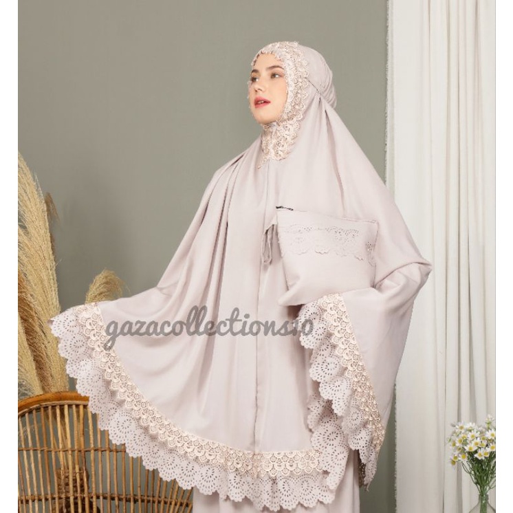 Mukena Dewasa Daily gazacollections10 Rempel Lasercut Renda Mewah Jumbo Traveling Cantik