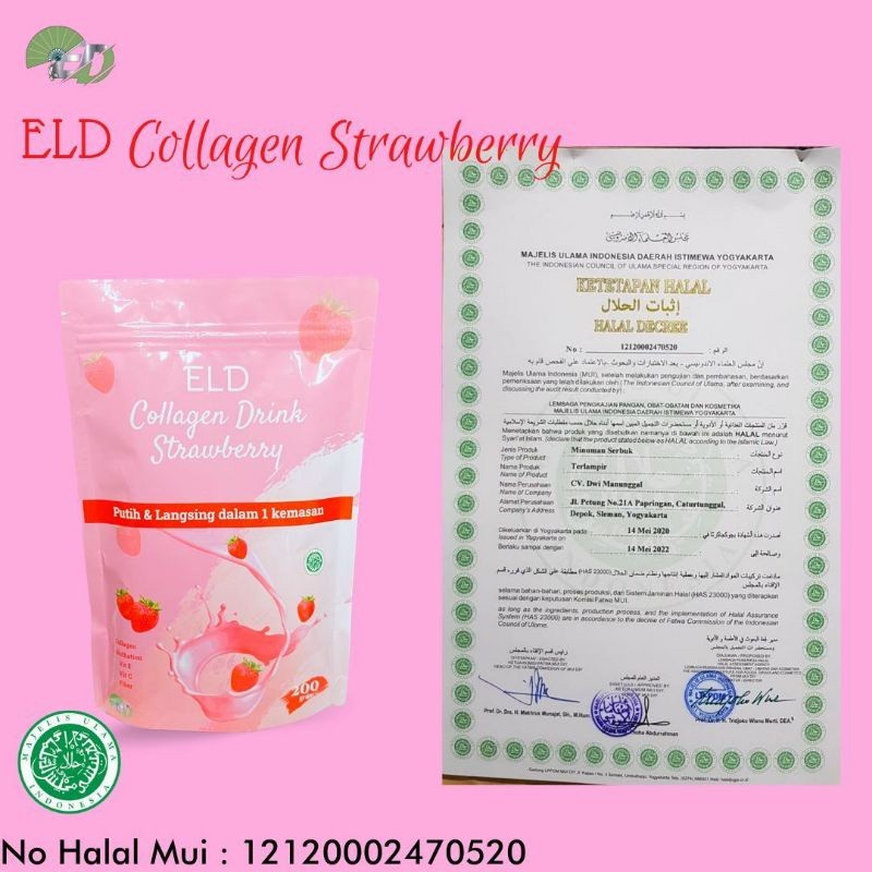 [BPOM] ELD Collagen Drink + Vit C Pemutih Badan dan Pelangsing Badan