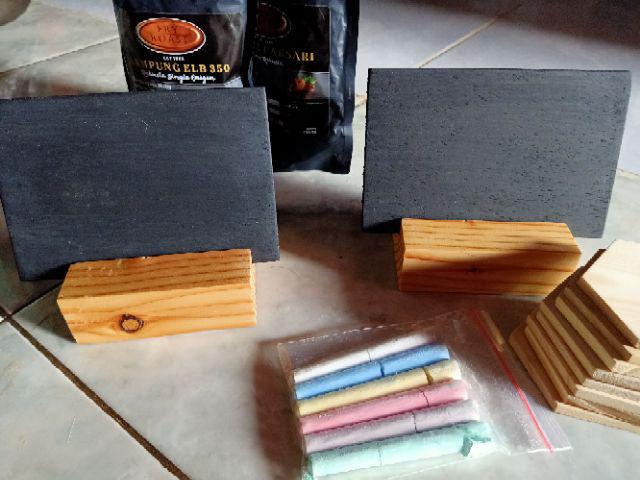 Food Taq Kayu 10x15cm Food Taq Papan Tulis Kapur Food Taq Buffet Mini Chalkboard Papan Kapur