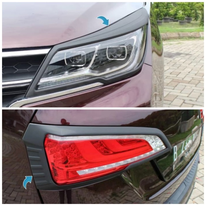 Wuling Cortez Paket Garnish lampu depan belakang hitam head tail lamp