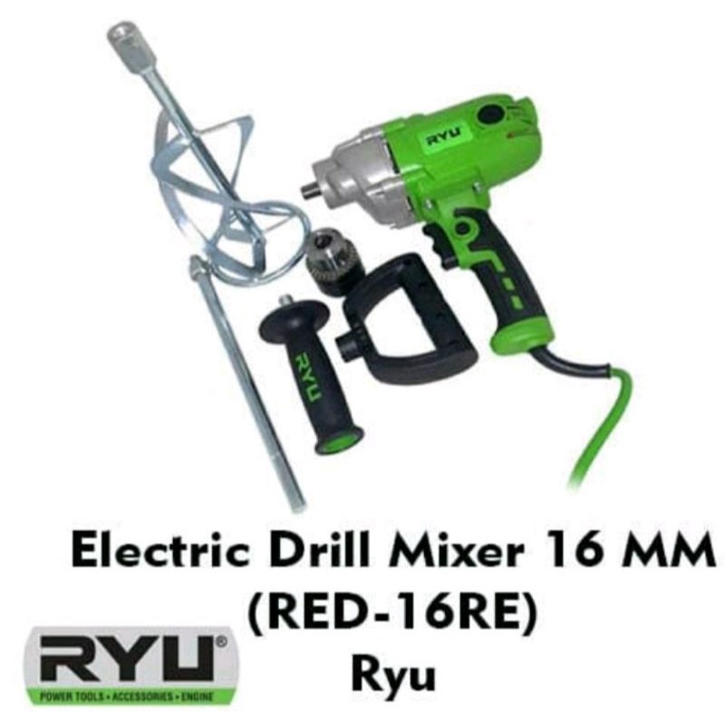 bor mixer listrik ryu ( electric drill mixer 16mm) RED-16 RE  RYU