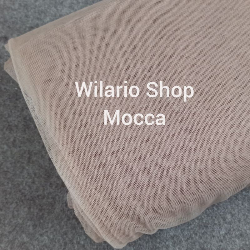 KAIN TILE HALUS LEMBUT | KAIN TULE | KAIN TULLE | KAIN TILLE | SOFT TILE | SOFT TULLE-Mocca