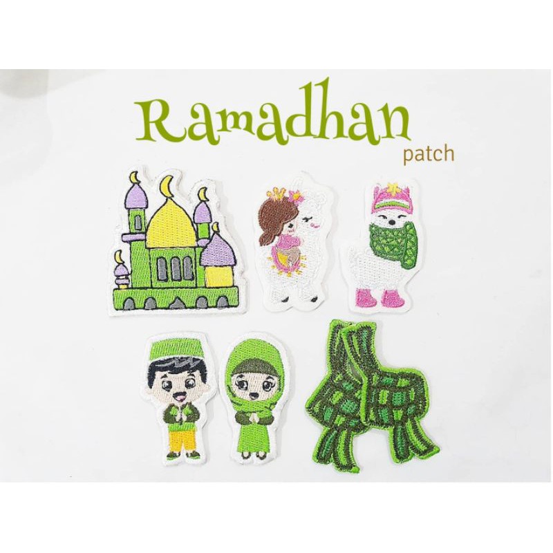 Patch Lebaran/Ramadhan/Ketupat/Mesjid/Ilama/Idul Fitri/Eid Mubarak