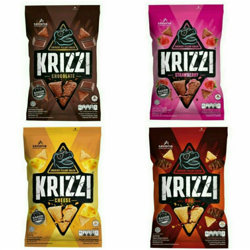 

krizzi chocolate strawberry cheese barberque 55 gram 1 karton