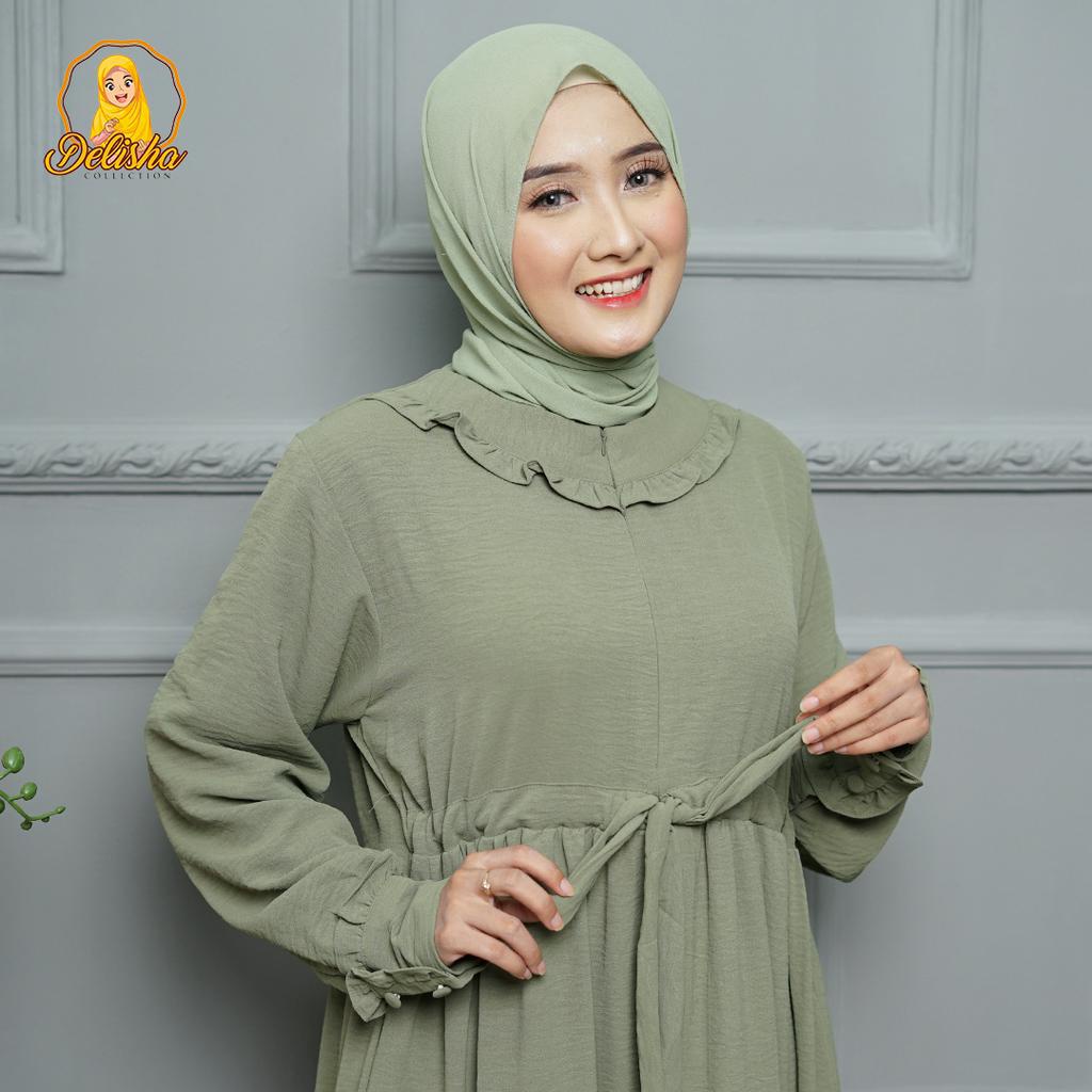 Gamis Aurell Bahan Crinkle Airflow premium Standard Dress Polos LD 110 PB 140