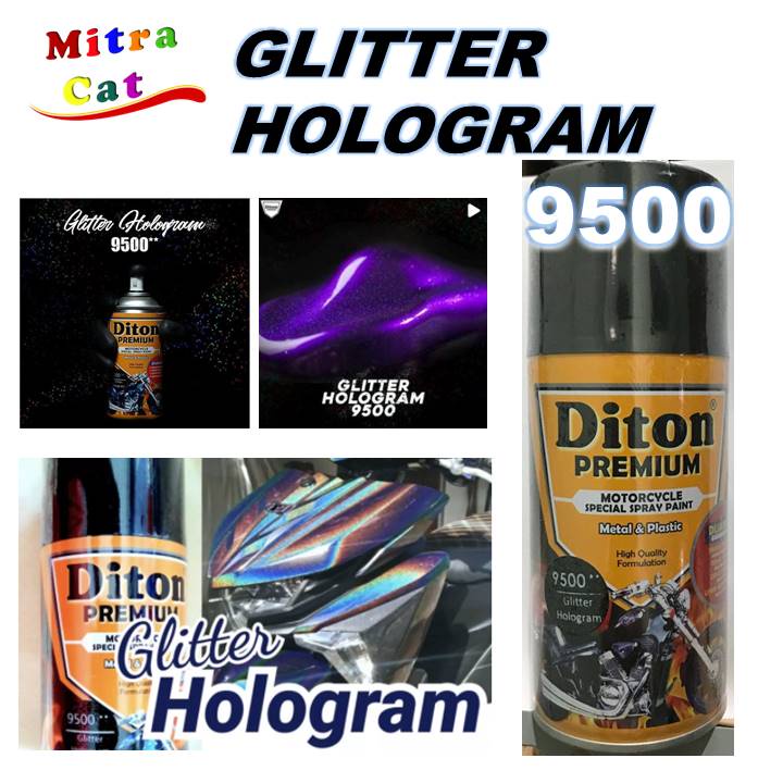 Cat Pilox Diton Premium Clear Glitter Hologram 300cc 9500 Sparkle Pylox
