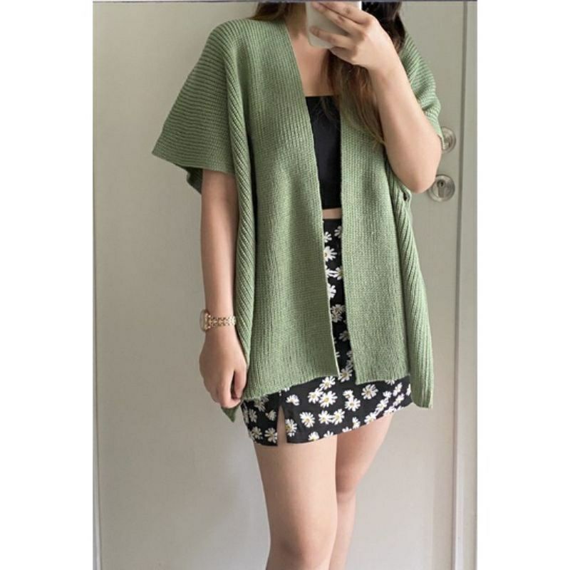 Camilla Batwing Cardigan Outer Rajut Wanita Poppy 7get tebal