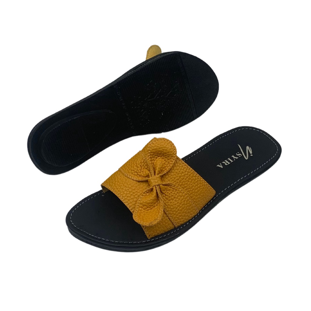 Insyira - Sandal Wanita Delmira / Sandal Papirut Wanita Non Slip Alas Hitam / Sandal Wanita Slop Pita Samping