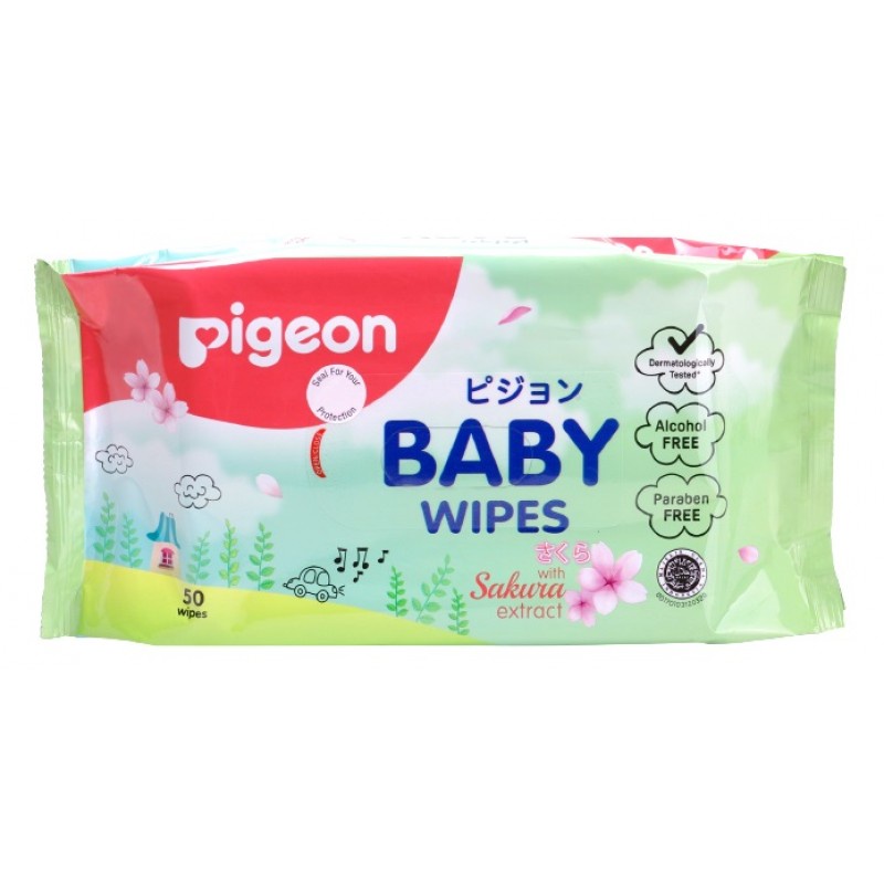 TISU BASAH BABY WIPES PIGEON SAKURA EXTRACT 50S PR040601