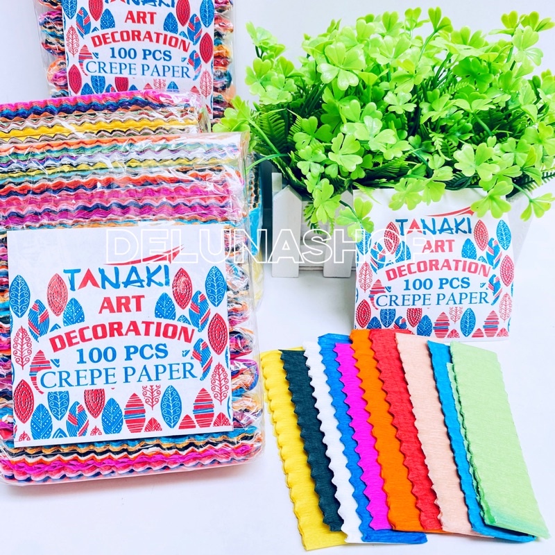 

100pcs Kertas krep / Crape Paper / Kertas Crape potongan isi 100pcs TANAKI ART DECORATIONS