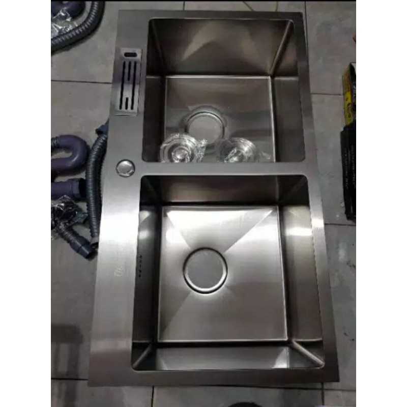 Bak cuci piring wastafel sink 2 lubang stainless 304 8245 anti karat PROMO