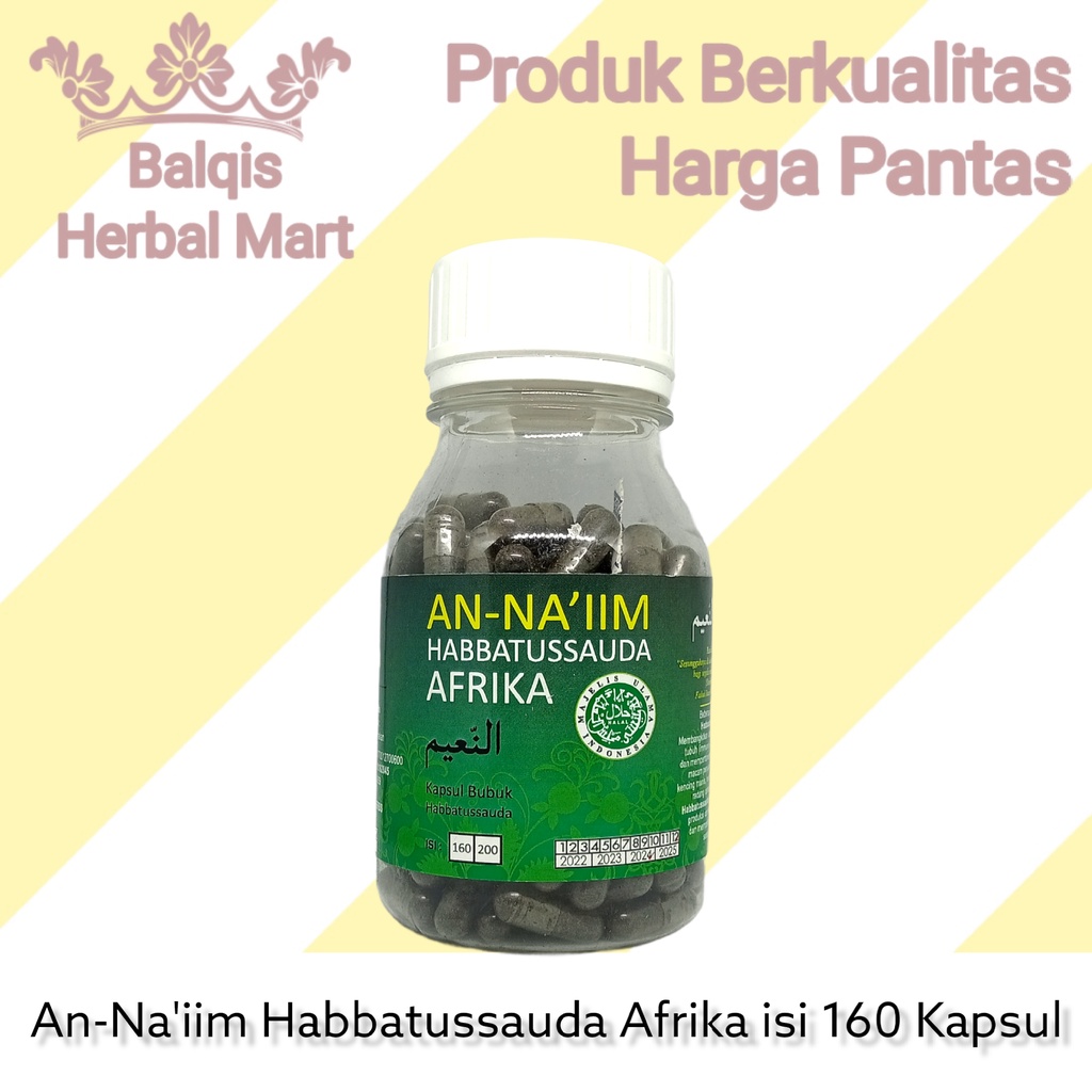

(100% ASLI) Kapsul An-naiim Habbatussauda Bubuk isi 160 Serbuk Jinten Hitam Original